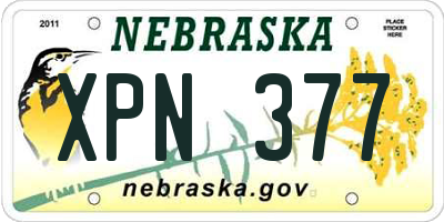 NE license plate XPN377