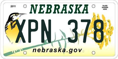 NE license plate XPN378