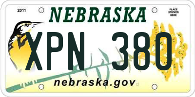 NE license plate XPN380