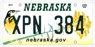 NE license plate XPN384