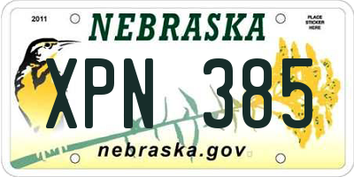 NE license plate XPN385