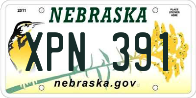 NE license plate XPN391