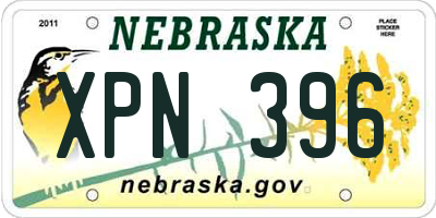 NE license plate XPN396