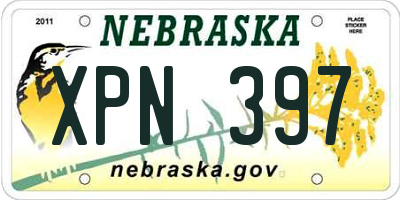 NE license plate XPN397