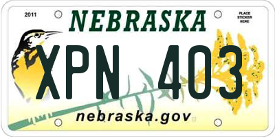 NE license plate XPN403