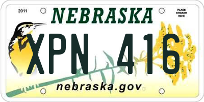 NE license plate XPN416