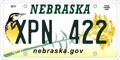 NE license plate XPN422
