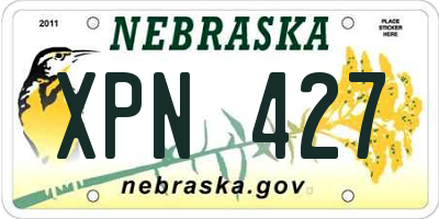 NE license plate XPN427
