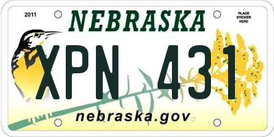 NE license plate XPN431