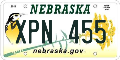 NE license plate XPN455