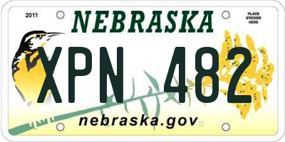 NE license plate XPN482