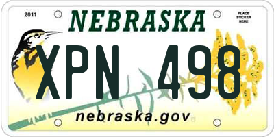 NE license plate XPN498