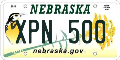 NE license plate XPN500