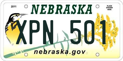 NE license plate XPN501