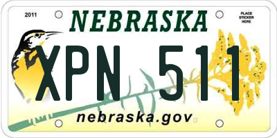 NE license plate XPN511