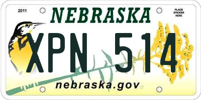 NE license plate XPN514