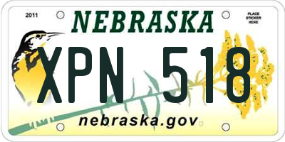 NE license plate XPN518