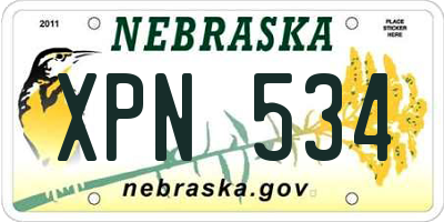 NE license plate XPN534