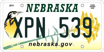 NE license plate XPN539