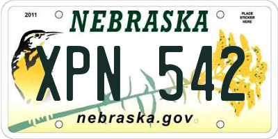 NE license plate XPN542