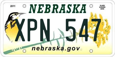 NE license plate XPN547