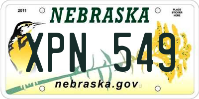 NE license plate XPN549