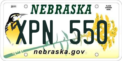 NE license plate XPN550