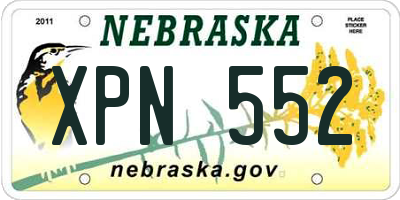 NE license plate XPN552