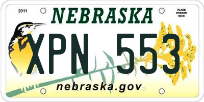 NE license plate XPN553