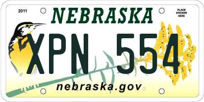 NE license plate XPN554