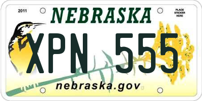 NE license plate XPN555