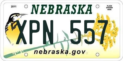 NE license plate XPN557