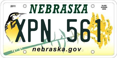 NE license plate XPN561