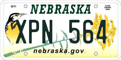 NE license plate XPN564