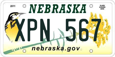 NE license plate XPN567