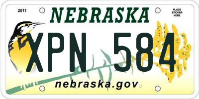 NE license plate XPN584