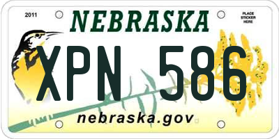 NE license plate XPN586