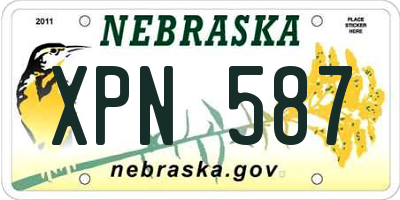 NE license plate XPN587