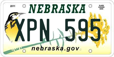 NE license plate XPN595