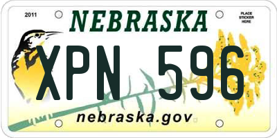 NE license plate XPN596