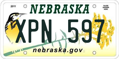 NE license plate XPN597