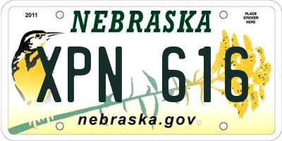 NE license plate XPN616
