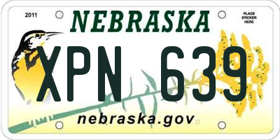 NE license plate XPN639