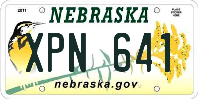 NE license plate XPN641