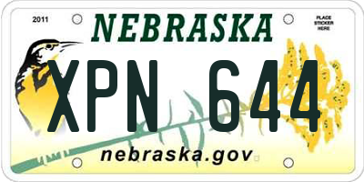 NE license plate XPN644