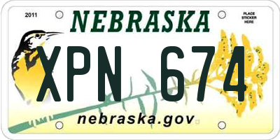 NE license plate XPN674