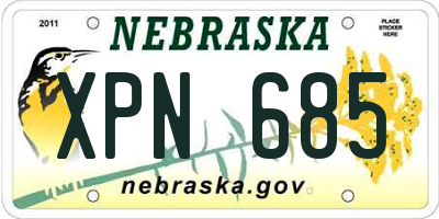 NE license plate XPN685