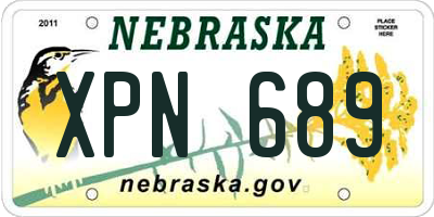 NE license plate XPN689