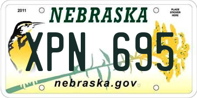 NE license plate XPN695