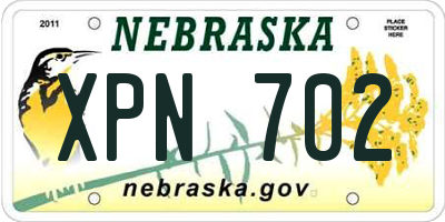 NE license plate XPN702